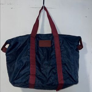 PIERRE CARDIN VINTAGE Navy Blue and Maroon Duffel Weekender Bag